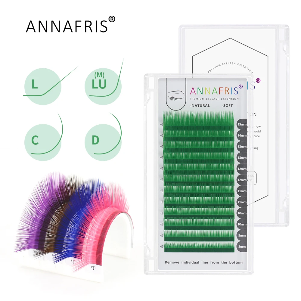 Synthetic Wigs - Annafris 12 linhas individuais cor cílios
