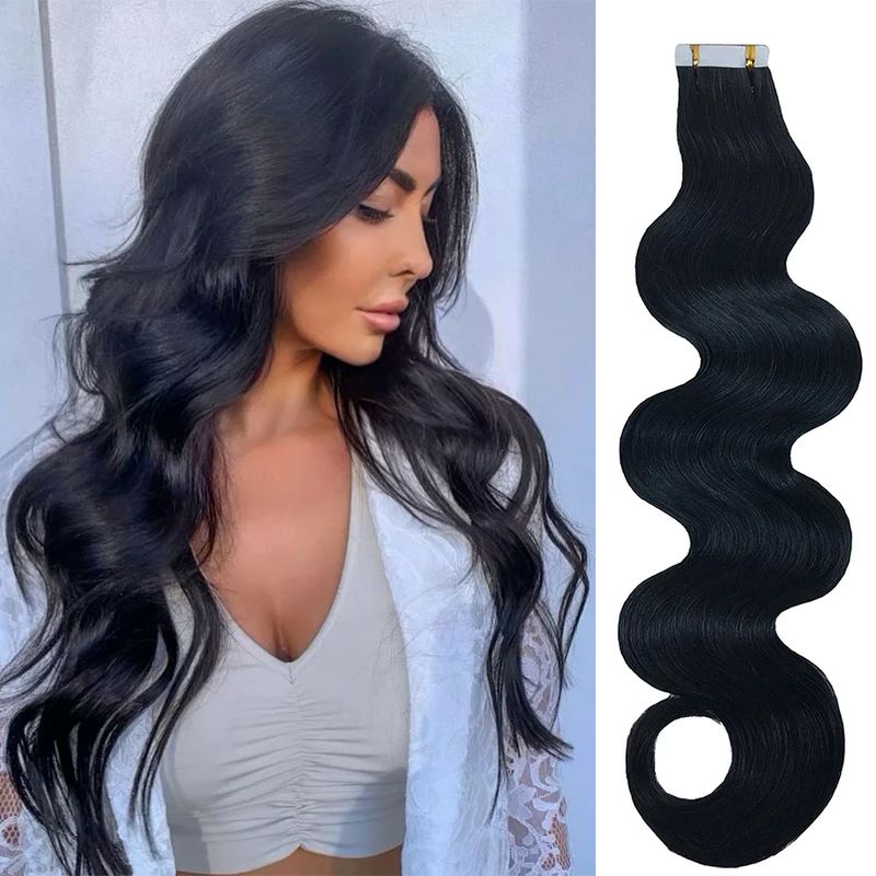 Fita longa ondulada para exten - Invisible Tape In Extensions Real Hair avaliação e preço