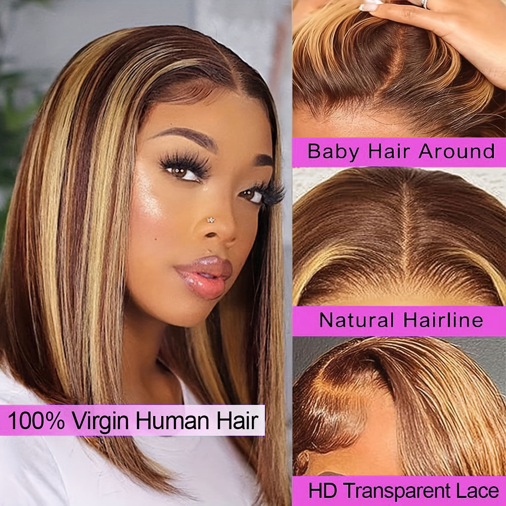 Peruca Curta Lisa Bob de Cabel - Glueless Wear And Go Human Hair Wig avaliação e preço