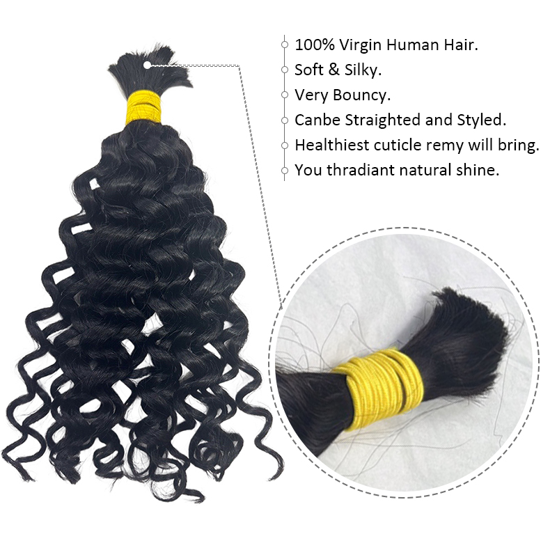 Cabelo Humano Ondulado a Grane - Water Wave Bulk Human Hair For Braiding avaliação e preço