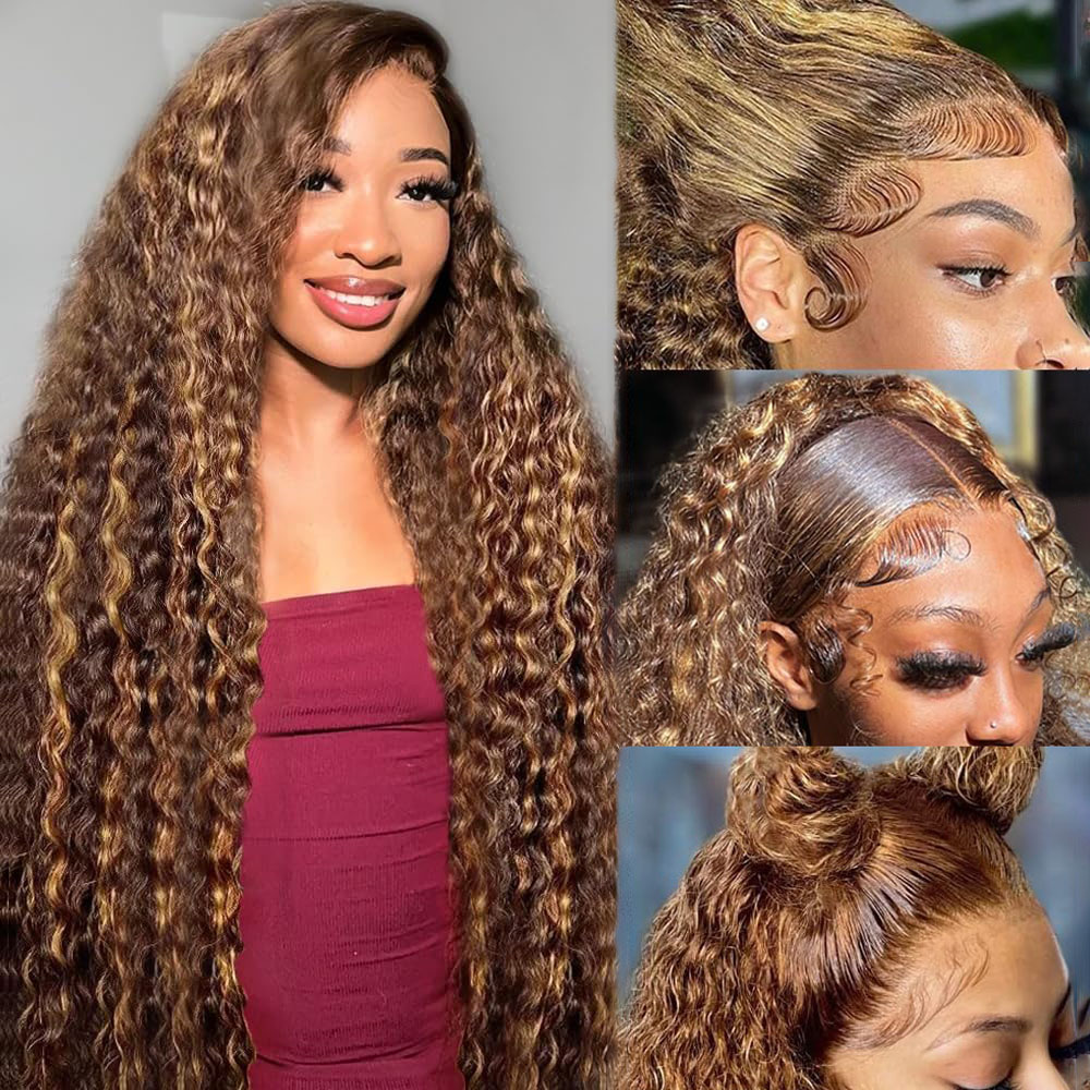 36 Polegada onda profunda p4/2 - Lace Front Wigs avaliação e preço