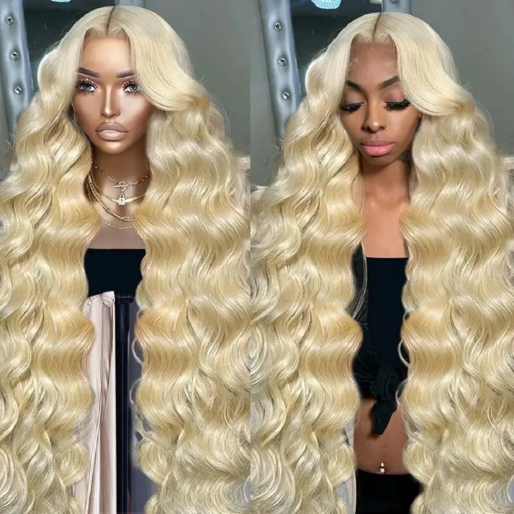 Perucas de Cabelo Humano Loiro - 613 Blonde Body Wave Lace Front Wig avaliação e preço